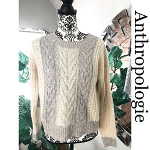 Anthropologie women cable knit sweater